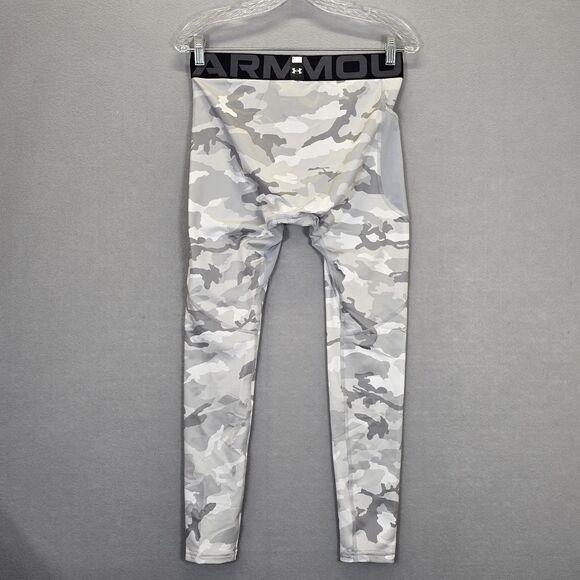 Under Armour Men’s Cold Gear Camo Printed Legging White Grey LARGE 1381747-011 - Picture 3 of 16